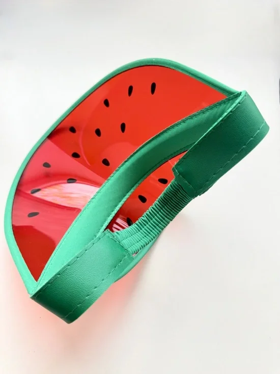 Sun Visor Watermelon Print Novelty Golf Hat Red Green "Holey Moley" - Picture 3 of 7